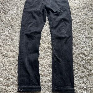 Selvedge Black Denim Slim Jeans